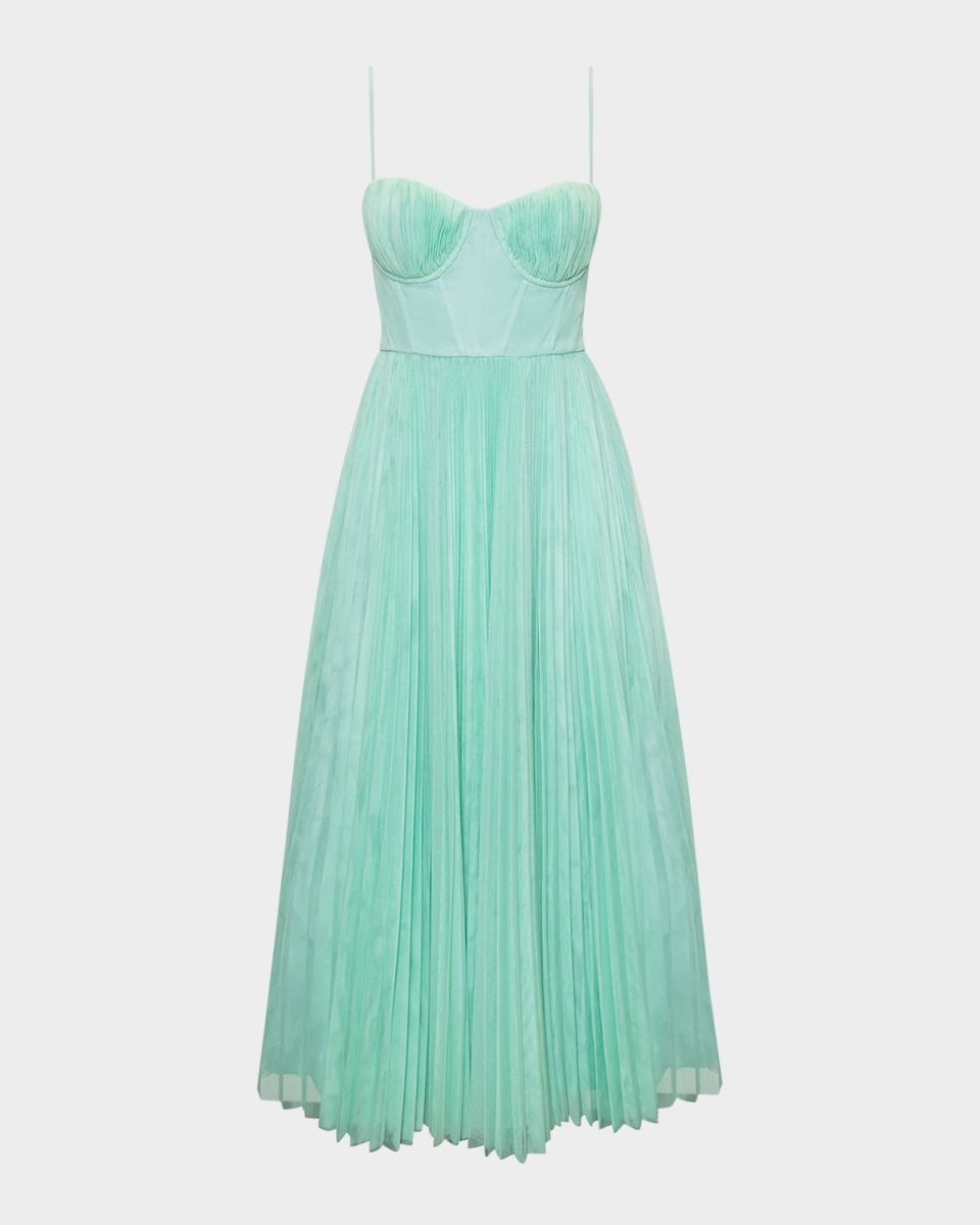 Amara Sweetheart Pleated Tulle Maxi Dress